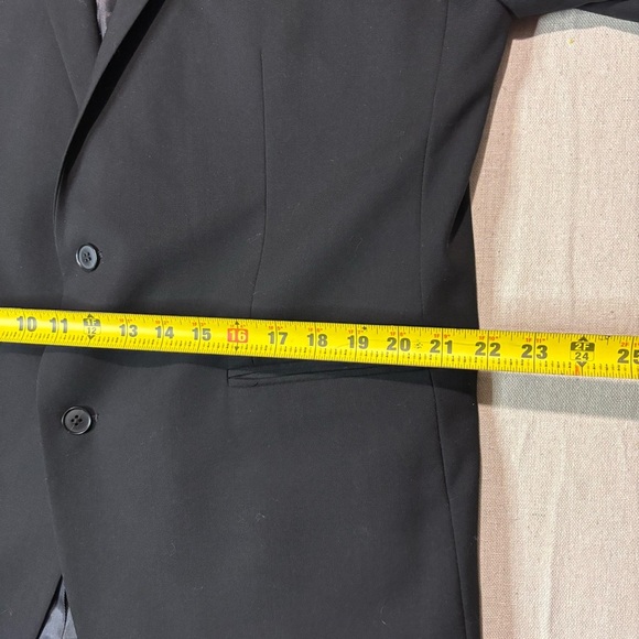 48L Men's Kenneth Cole New York Blazer Onyx Black 100% Wool 2 Button Sport Coat - Picture 7 of 10